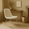 Cadeira de Balanço Minimalista Bouclé – Estilo Nórdico com Base de Madeira e Aço - Skögur image 7