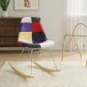 Cadeira de Balanço Moderna Patchwork – Estilo Nórdico com Pernas de Madeira e Aço - Skögur image 7