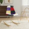 Cadeira de Balanço Moderna Patchwork – Estilo Nórdico com Pernas de Madeira e Aço - Skögur image 7