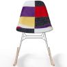 Cadeira de Balanço Moderna Patchwork – Estilo Nórdico com Pernas de Madeira e Aço - Skögur image 7