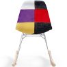 Cadeira de Balanço Moderna Patchwork – Estilo Nórdico com Pernas de Madeira e Aço - Skögur image 7
