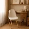 Cadeira de jantar escandinava estofada em bouclé – Jantar ou escrivaninha - Skögur image 7