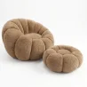 Poltrona com Pufe Estofada – Tecido Macio – Rubi image 7