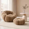 Poltrona com Pufe Estofada – Tecido Macio – Rubi image 7