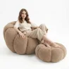 Poltrona com Pufe Estofada – Tecido Macio – Rubi image 7