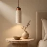 Candeeiro de Teto Suspenso em Madeira & Travertino - Élodie image 7