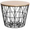 Mesa lateral redonda - Design industrial - Madeira e metal - Basker image 7