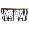 Mesa lateral redonda - Design industrial - Madeira e metal - Basker image 7