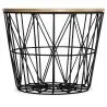 Mesa lateral redonda - Design industrial - Madeira e metal - Basker image 7
