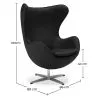 Poltrona com braços - Estofamento em couro - Design em forma de ovo - Brave image 7