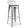 Banco Bar com encosto - Madeira e Aço - 76cm - Stylix image 7
