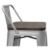 Banco Bar com encosto - Madeira e Aço - 76cm - Stylix image 7