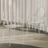 Cadeira de jantar transparente - Design com apoio de braços - Louis XIV image 7
