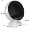 Poltrona de Design Esférica - Estofada em Couro Sintético - Batton image 7