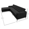 Chaise longue design - Estofamento em couro - 3/4 Lugares - Nova image 7