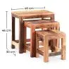 Pack de 3 mesas auxiliares apilables - Madera - Seaside image 7