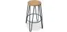 Banco redondo - Design Industrial - Madeira e Metal - 66cm - Gancho de cabelo image 9