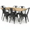 Pack Mesa de Jantar - Design Industrial 150cm + Pack de 6 Cadeiras de Jantar - Design Industrial - Hairpin Stylix image 9