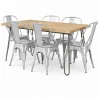 Pack Mesa de Jantar - Design Industrial 150cm + Pack de 6 Cadeiras de Jantar - Design Industrial - Hairpin Stylix image 9