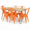 Pack Mesa de Jantar - Design Industrial 150cm + Pack de 6 Cadeiras de Jantar - Design Industrial - Hairpin Stylix image 9