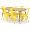 Pack Mesa de Jantar - Design Industrial 150cm + Pack de 6 Cadeiras de Jantar - Design Industrial - Hairpin Stylix image 9