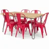 Pack Mesa de Jantar - Design Industrial 150cm + Pack de 6 Cadeiras de Jantar - Design Industrial - Hairpin Stylix image 9