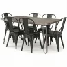 Pack Mesa de Jantar - Design Industrial 150cm + Pack de 6 Cadeiras de Jantar - Design Industrial - Hairpin Stylix image 9