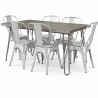 Pack Mesa de Jantar - Design Industrial 150cm + Pack de 6 Cadeiras de Jantar - Design Industrial - Hairpin Stylix image 9