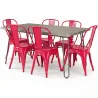 Pack Mesa de Jantar - Design Industrial 150cm + Pack de 6 Cadeiras de Jantar - Design Industrial - Hairpin Stylix image 9