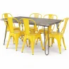 Pack Mesa de Jantar - Design Industrial 150cm + Pack de 6 Cadeiras de Jantar - Design Industrial - Hairpin Stylix image 9