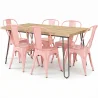 Pack Mesa de Jantar - Design Industrial 150cm + Pack de 6 Cadeiras de Jantar - Design Industrial - Hairpin Stylix image 9