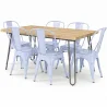 Pack Mesa de Jantar - Design Industrial 150cm + Pack de 6 Cadeiras de Jantar - Design Industrial - Hairpin Stylix image 9