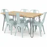 Pack Mesa de Jantar - Design Industrial 150cm + Pack de 6 Cadeiras de Jantar - Design Industrial - Hairpin Stylix image 9