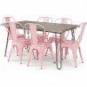 Pack Mesa de Jantar - Design Industrial 150cm + Pack de 6 Cadeiras de Jantar - Design Industrial - Hairpin Stylix image 9