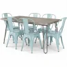 Pack Mesa de Jantar - Design Industrial 150cm + Pack de 6 Cadeiras de Jantar - Design Industrial - Hairpin Stylix image 9