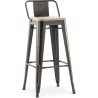 Banco bar com encosto - Design industrial - Madeira e aço - 76cm - Nova edição - Stylix image 9