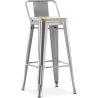 Banco bar com encosto - Design industrial - Madeira e aço - 76cm - Nova edição - Stylix image 9