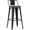 Banco bar com encosto - Design industrial - Madeira e aço - 76cm - Nova edição - Stylix image 9