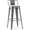 Banco bar com encosto - Design industrial - Madeira e aço - 76cm - Nova edição - Stylix image 9