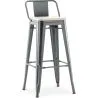 Banco bar com encosto - Design industrial - Madeira e aço - 76cm - Nova edição - Stylix image 9