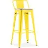 Banco bar com encosto - Design industrial - Madeira e aço - 76cm - Nova edição - Stylix image 9