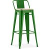 Banco bar com encosto - Design industrial - Madeira e aço - 76cm - Nova edição - Stylix image 9