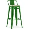 Banco bar com encosto - Design industrial - Madeira e aço - 76cm - Nova edição - Stylix image 9
