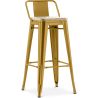 Banco bar com encosto - Design industrial - Madeira e aço - 76cm - Nova edição - Stylix image 9