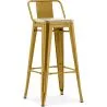Banco bar com encosto - Design industrial - Madeira e aço - 76cm - Nova edição - Stylix image 9