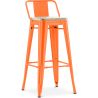 Banco bar com encosto - Design industrial - Madeira e aço - 76cm - Nova edição - Stylix image 9