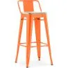 Banco bar com encosto - Design industrial - Madeira e aço - 76cm - Nova edição - Stylix image 9