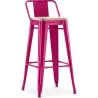 Banco bar com encosto - Design industrial - Madeira e aço - 76cm - Nova edição - Stylix image 9