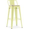 Banco bar com encosto - Design industrial - Madeira e aço - 76cm - Nova edição - Stylix image 9