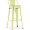 Banco bar com encosto - Design industrial - Madeira e aço - 76cm - Nova edição - Stylix image 9